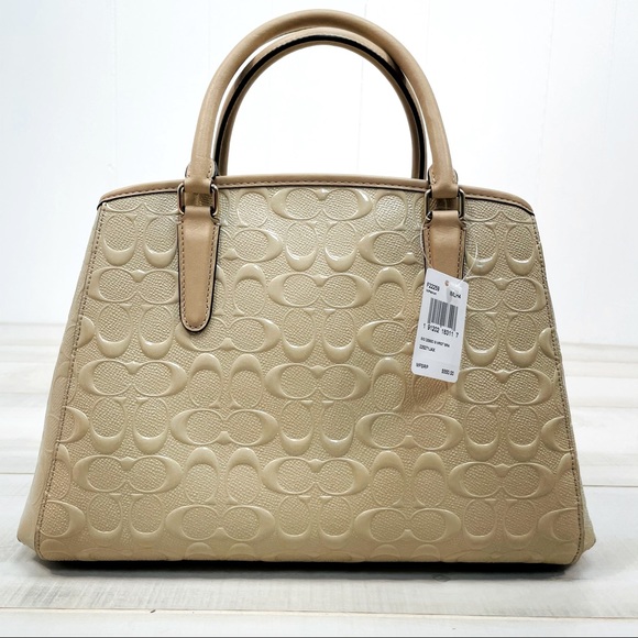 NWT Coach Platinum Sm Margot Carryall Debossed - Picture 4 of 10